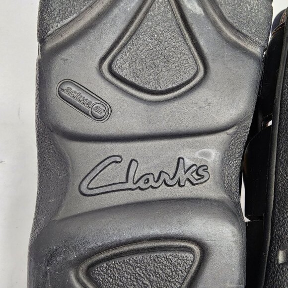 Clarks Mens Size 12M Black Leather Weave Strap Sandals Made in Italy main image 6